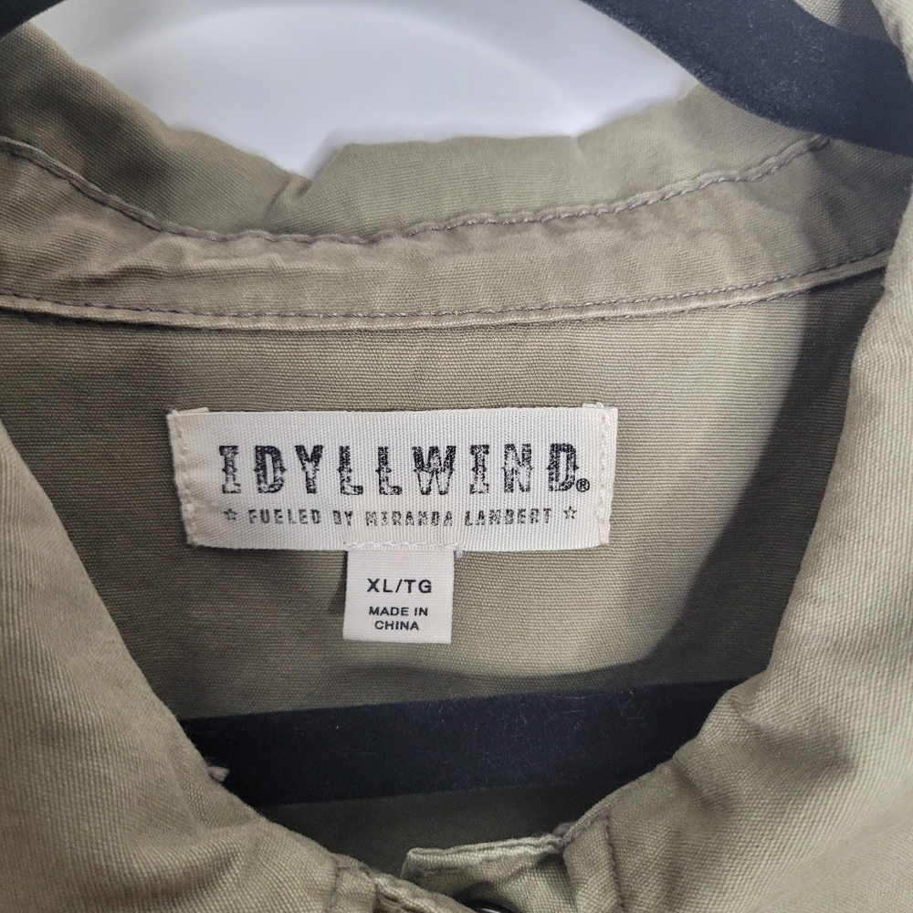 Idyllwind Miranda Lambert Military Green Patch Utility Jacket. Size XL - Picture 2 of 12